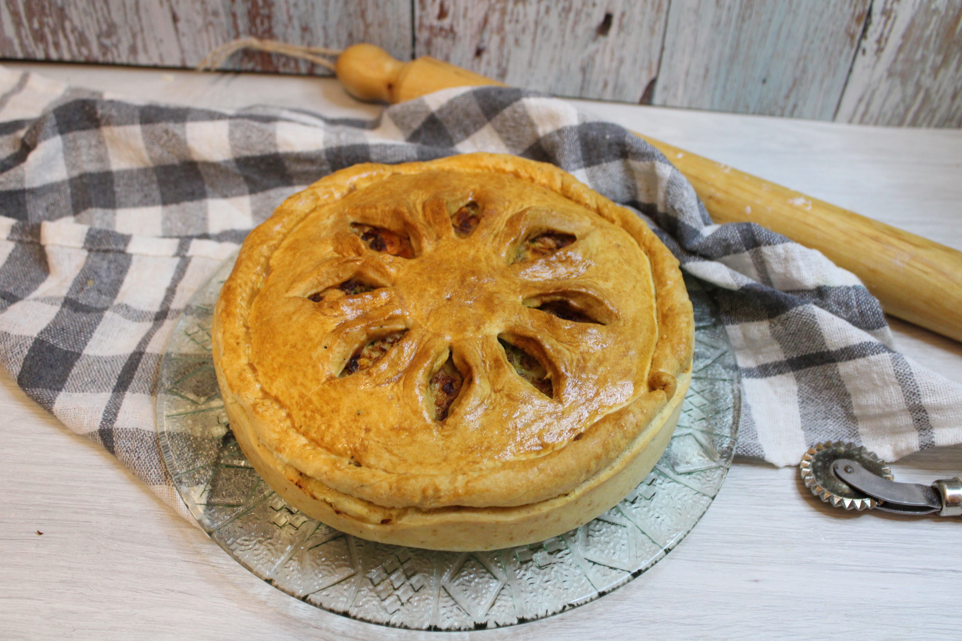 Tarta salada de brócoli y pecorino.