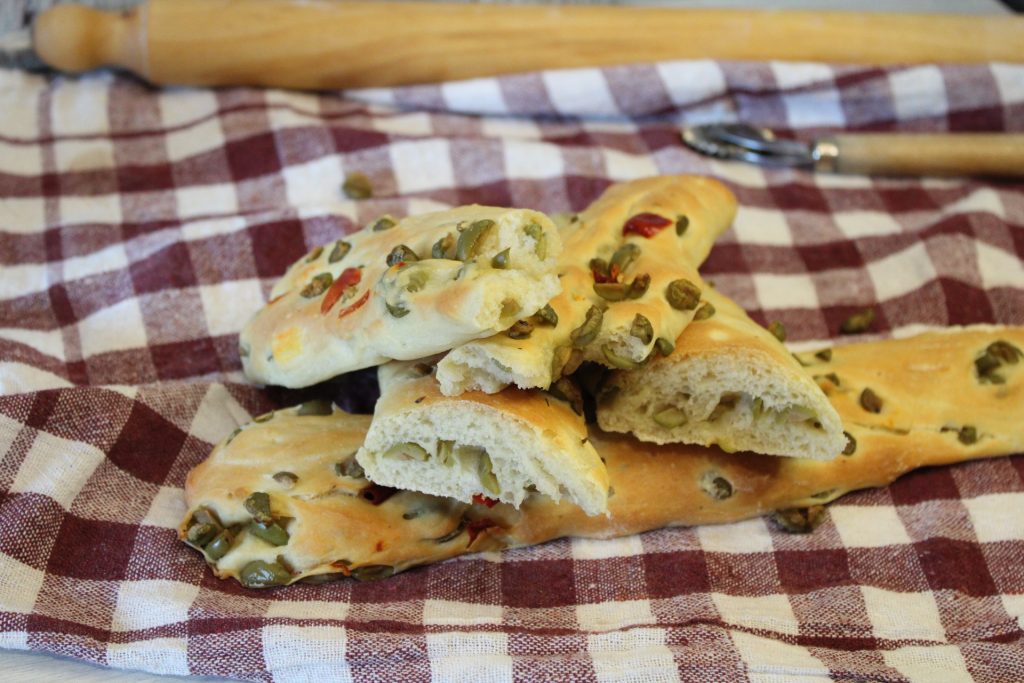 Pan ciabatta con aceitunas