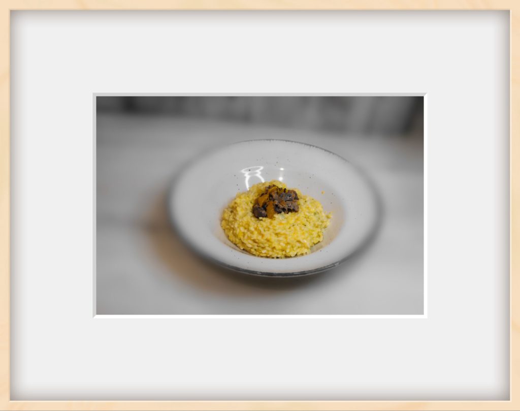 Risotto de calabaza, salchicha y gorgonzola