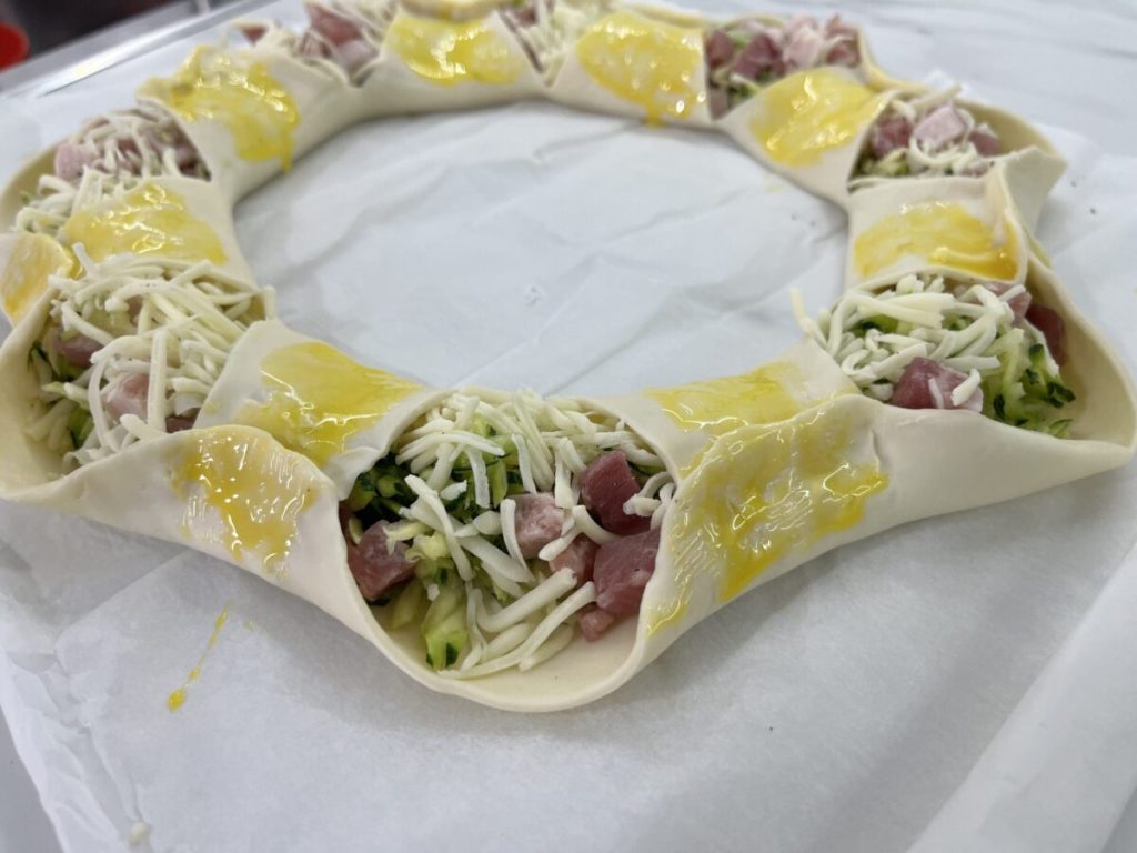 corona salada hojaldre calabacín