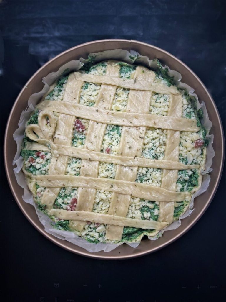 tarta salada de espinacas