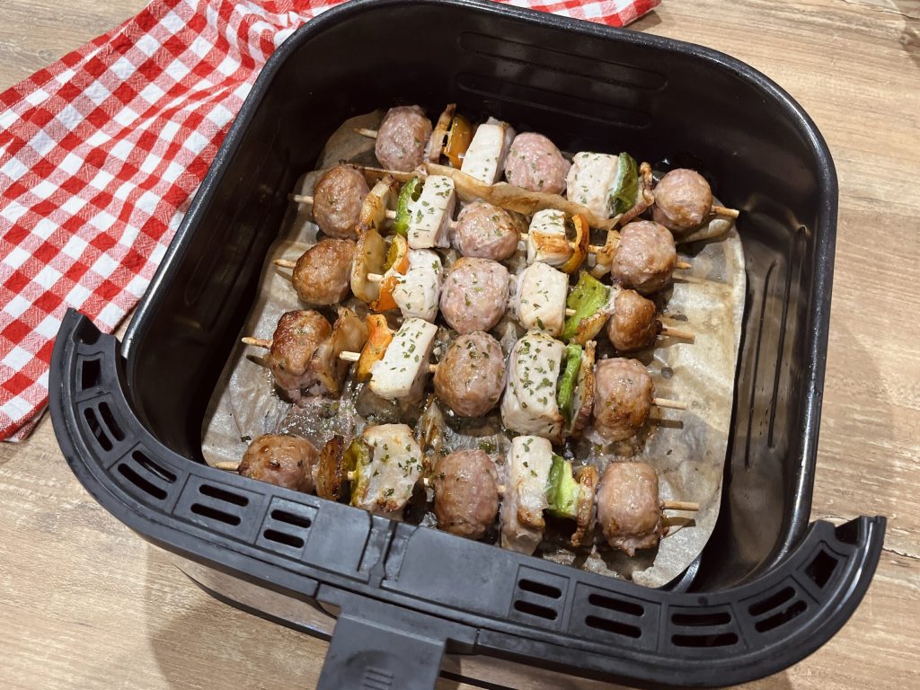 Brochetas en freidora de aire
