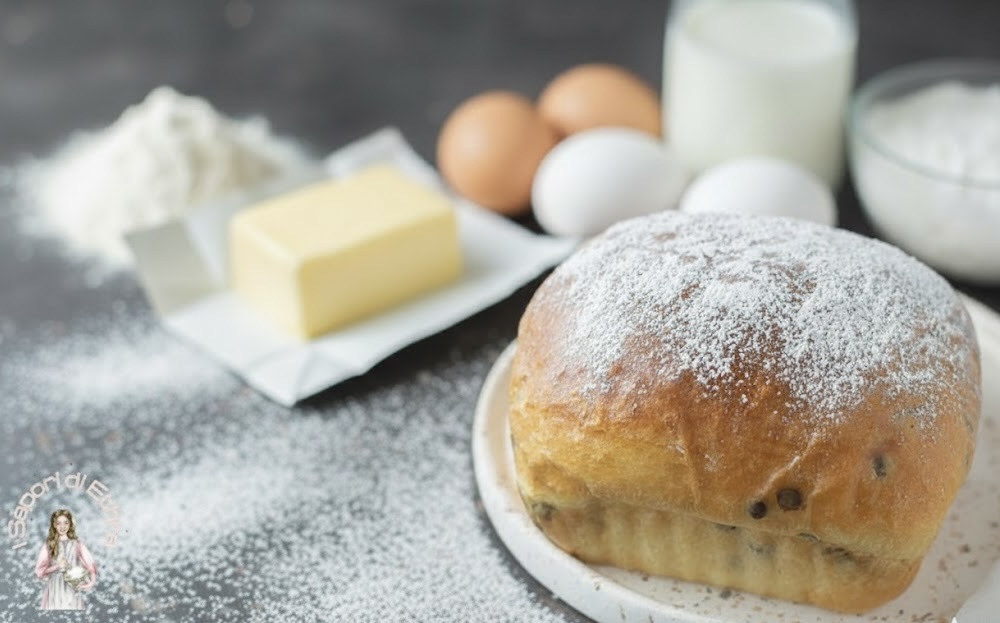 Brioche pandoro con trocitos de chocolate