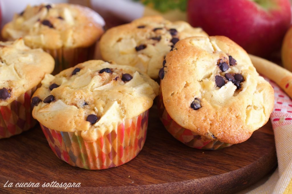 muffins de manzana y chispas de chocolate