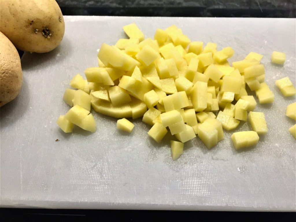 pasta patatas lentejas cremosa