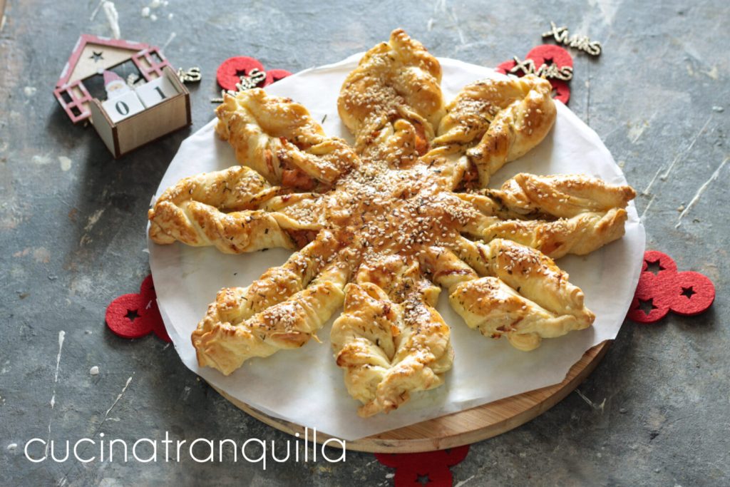 Estrella de hojaldre con Philadelphia y Salmón