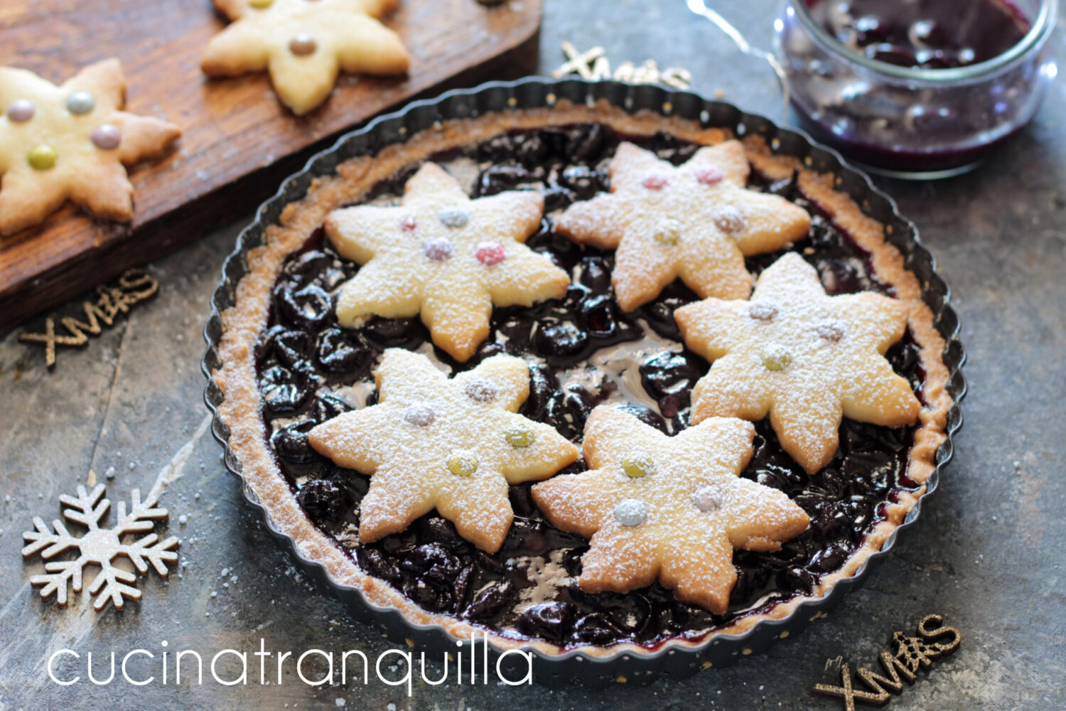 Tarta de Año Nuevo con scrucchiata de uva