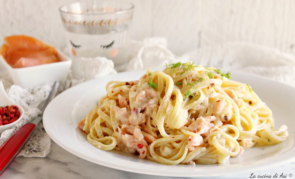 Linguine al salmón cremosas
