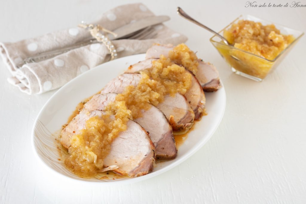 lomo con cebollas caramelizadas