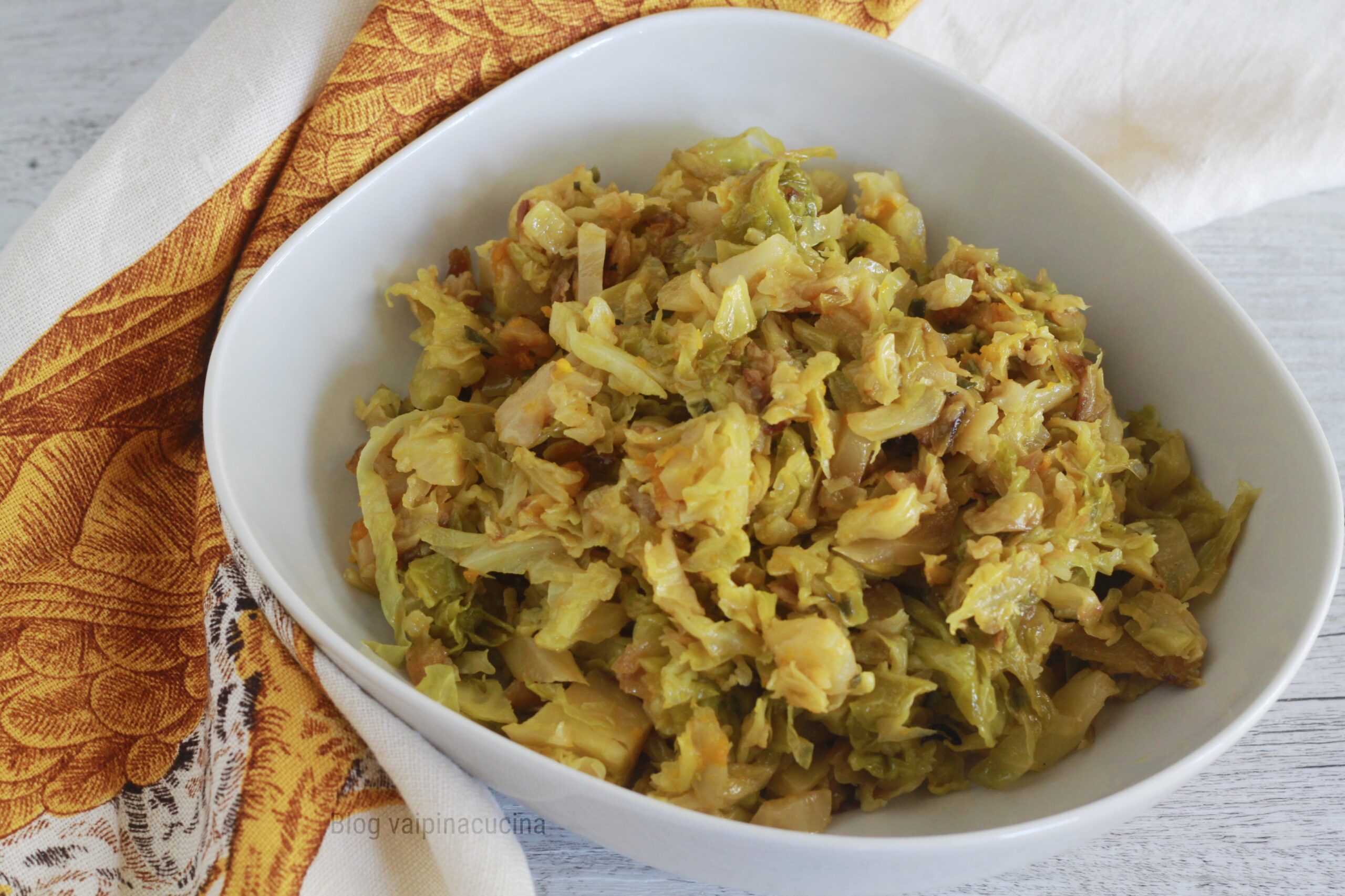 Repollo guisado con calabaza delica