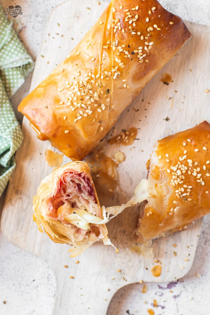 Mini strudel salados con pasta filo