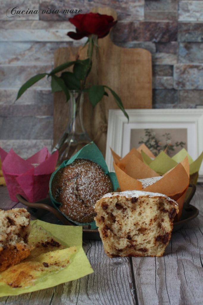 Muffins con chocolate con leche Cocina vista al mar