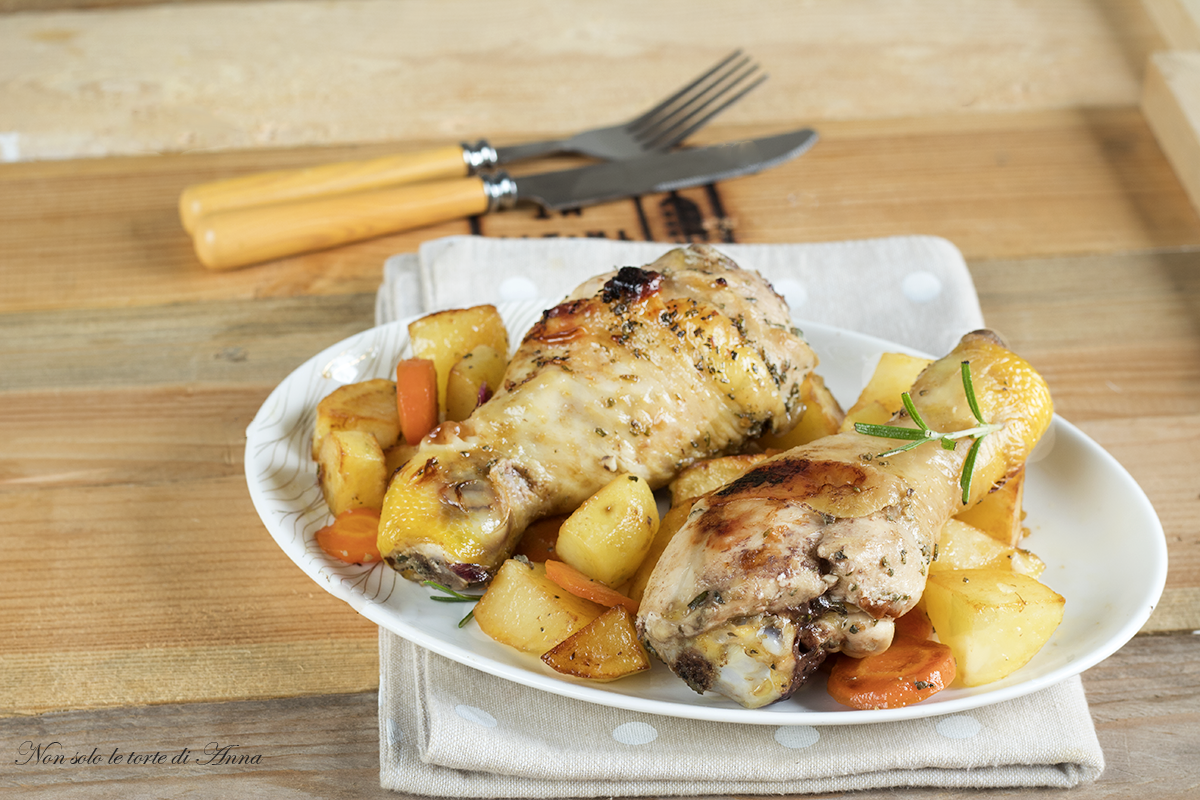 Muslos de pollo asado al horno