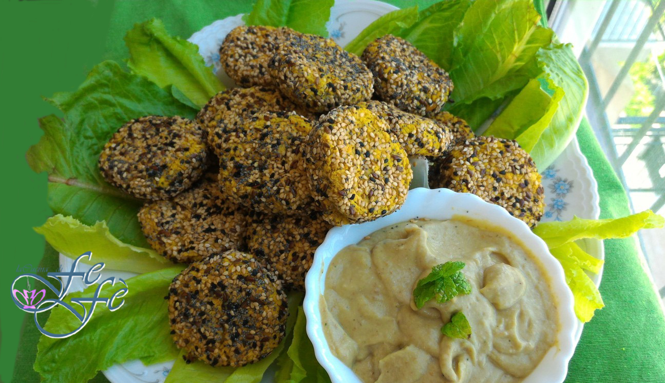FALAFEL DE GARBANZOS EN CREMA DE BERENJENAS
