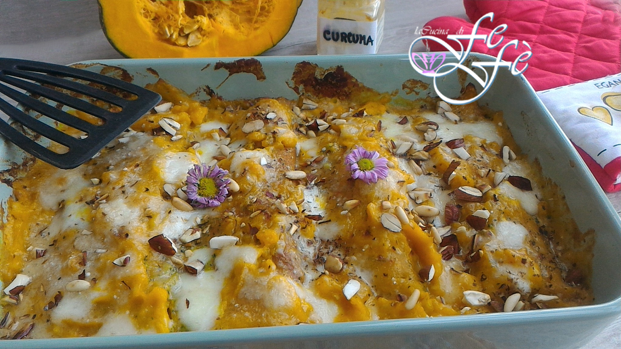 CRÊPES EN CREMA DE CALABAZA Y MOZZARELLA AL HORNO (Receta sin bechamel)