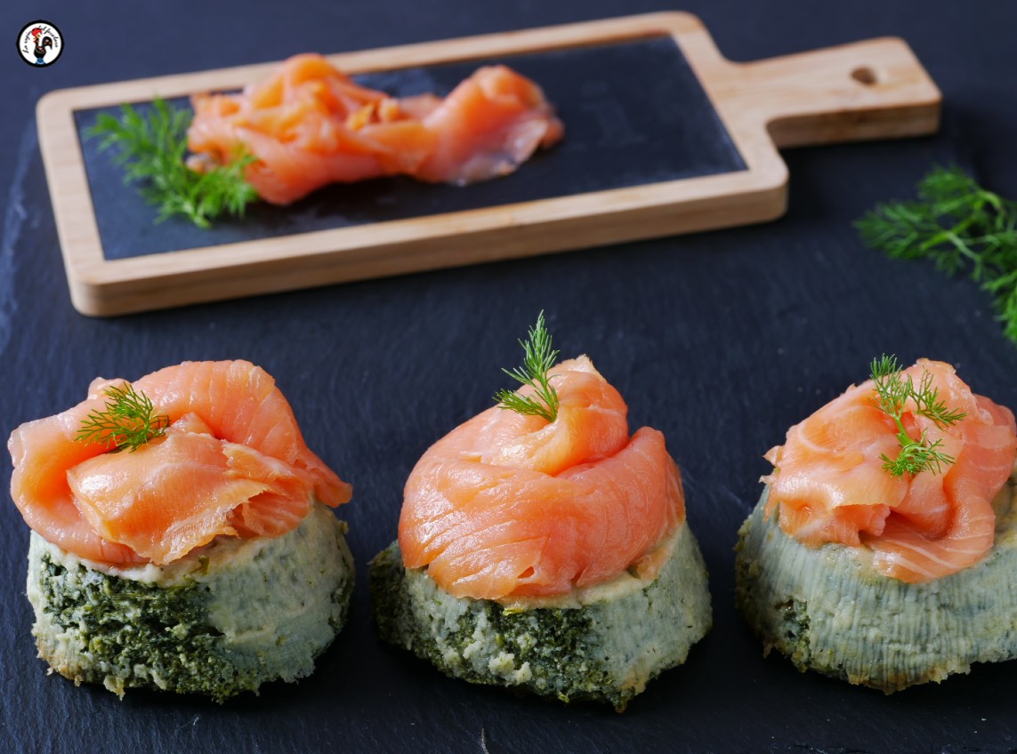 Pastelito de espinacas – Aperitivo con salmón ahumado