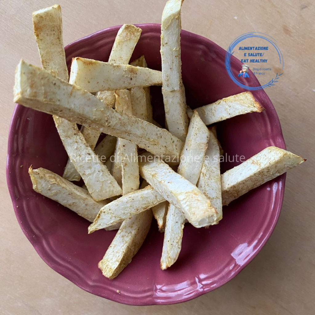 Patatas fritas de apionabo en freidora de aire