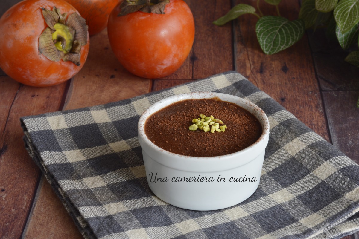 Pudín de caqui y cacao