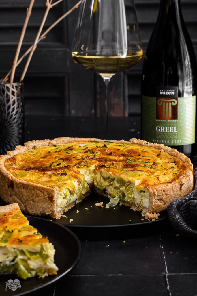 Quiche con puerro y queso