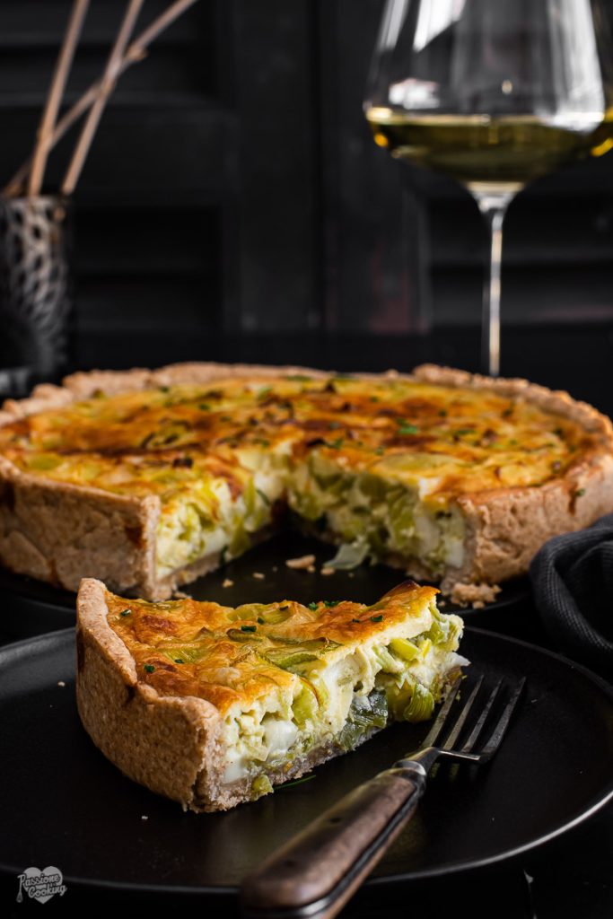 Quiche con puerro y queso