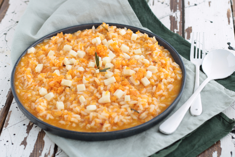 Risotto cremoso a las zanahorias