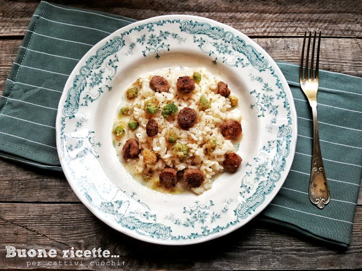 Risotto brócoli y salchicha