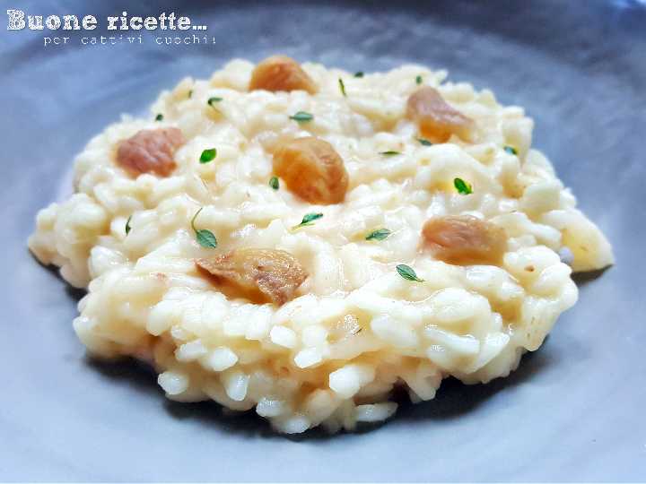 risotto con castañas cocidas