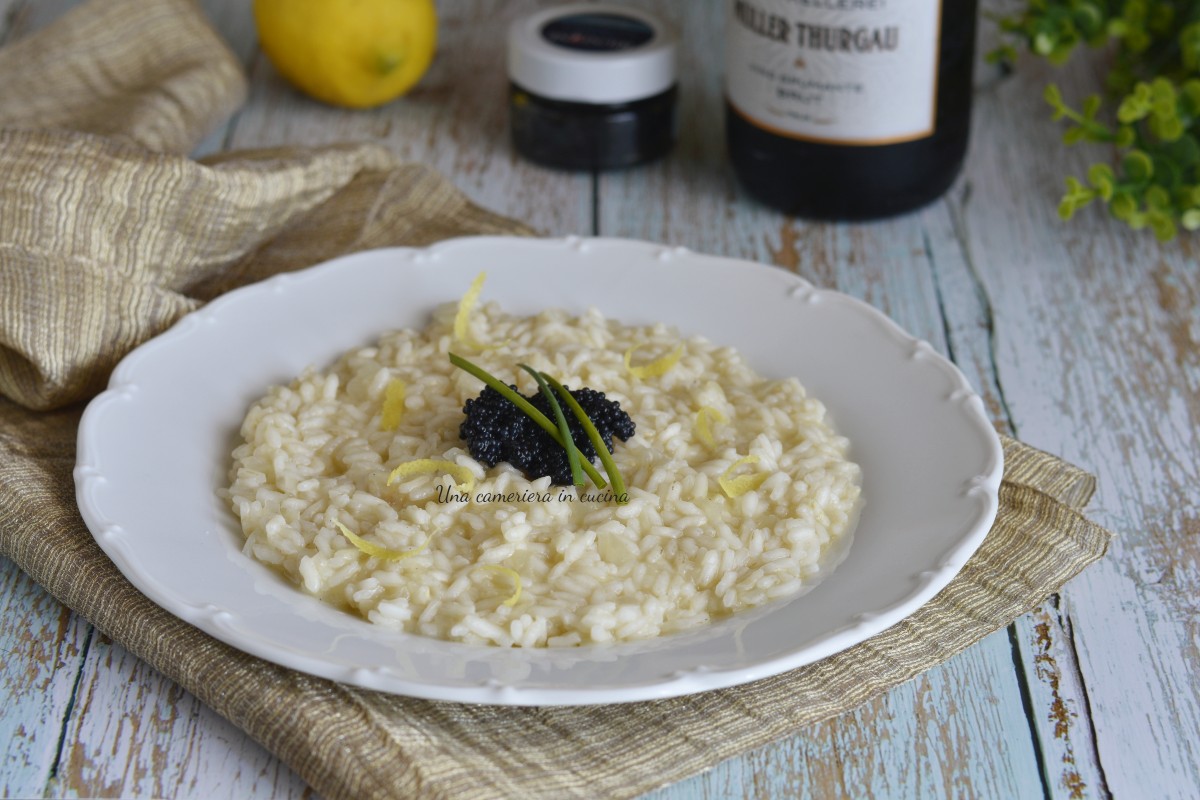 Risotto con cava y huevas de lompo