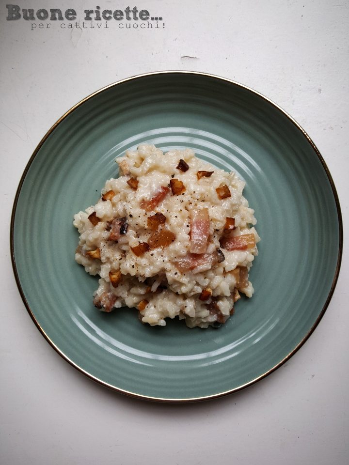 Risotto con porcini y panceta