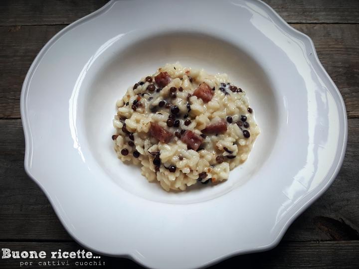 Receta de risotto cotechino y lentejas