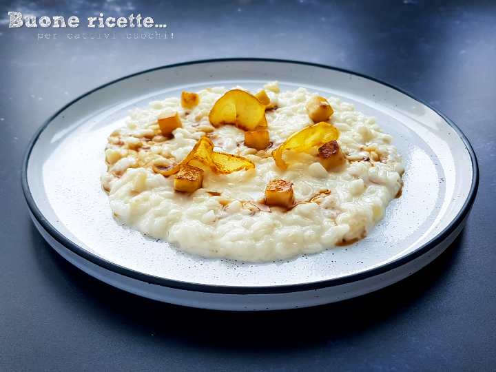 risotto al gorgonzola, peras y vinagre balsámico