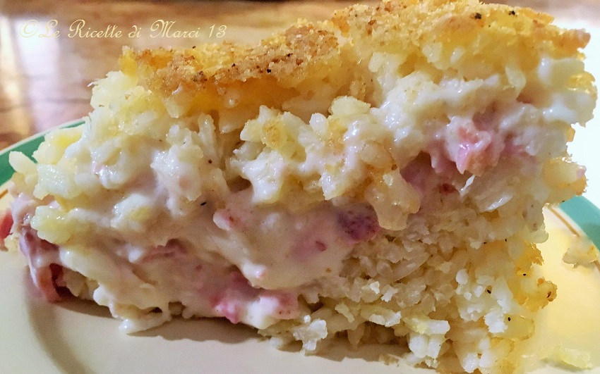 Sartù de arroz (o timbal) blanco