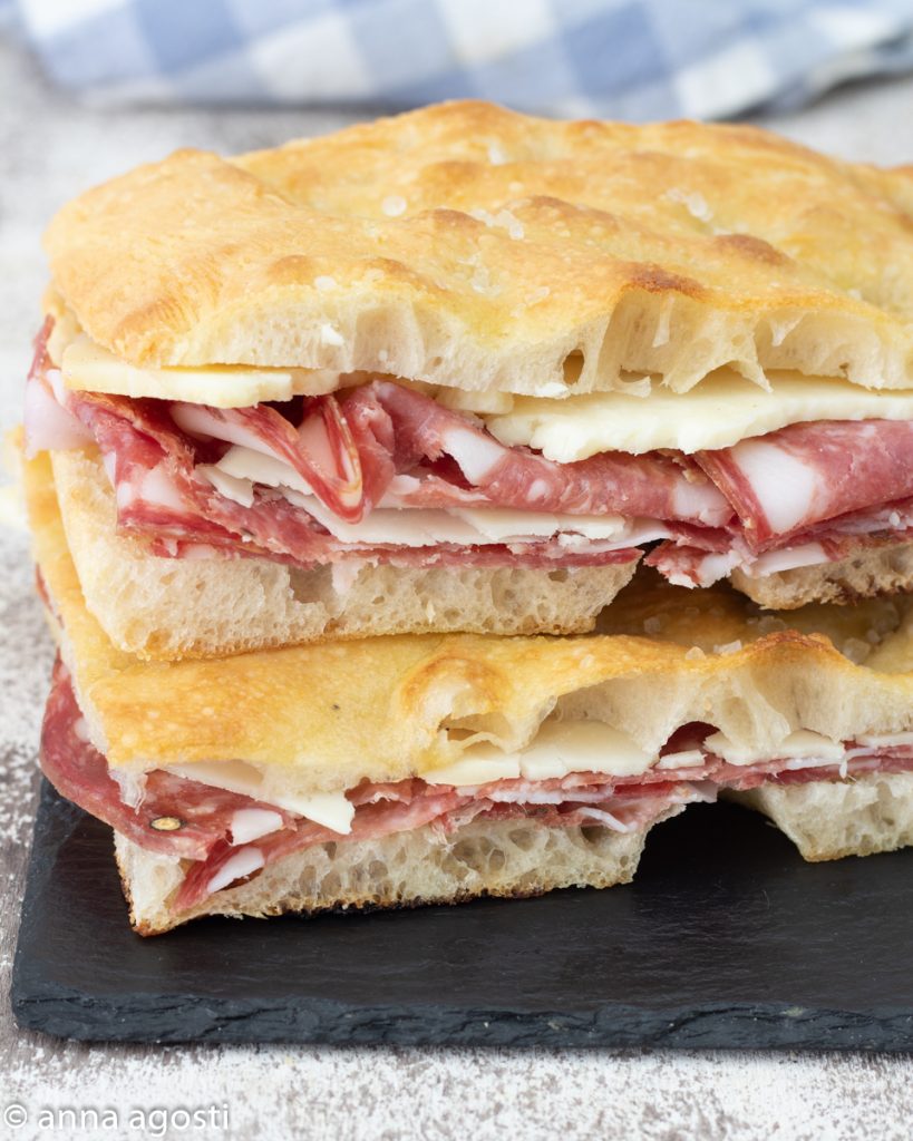 Schiacciata toscana con biga receta para rellenar
