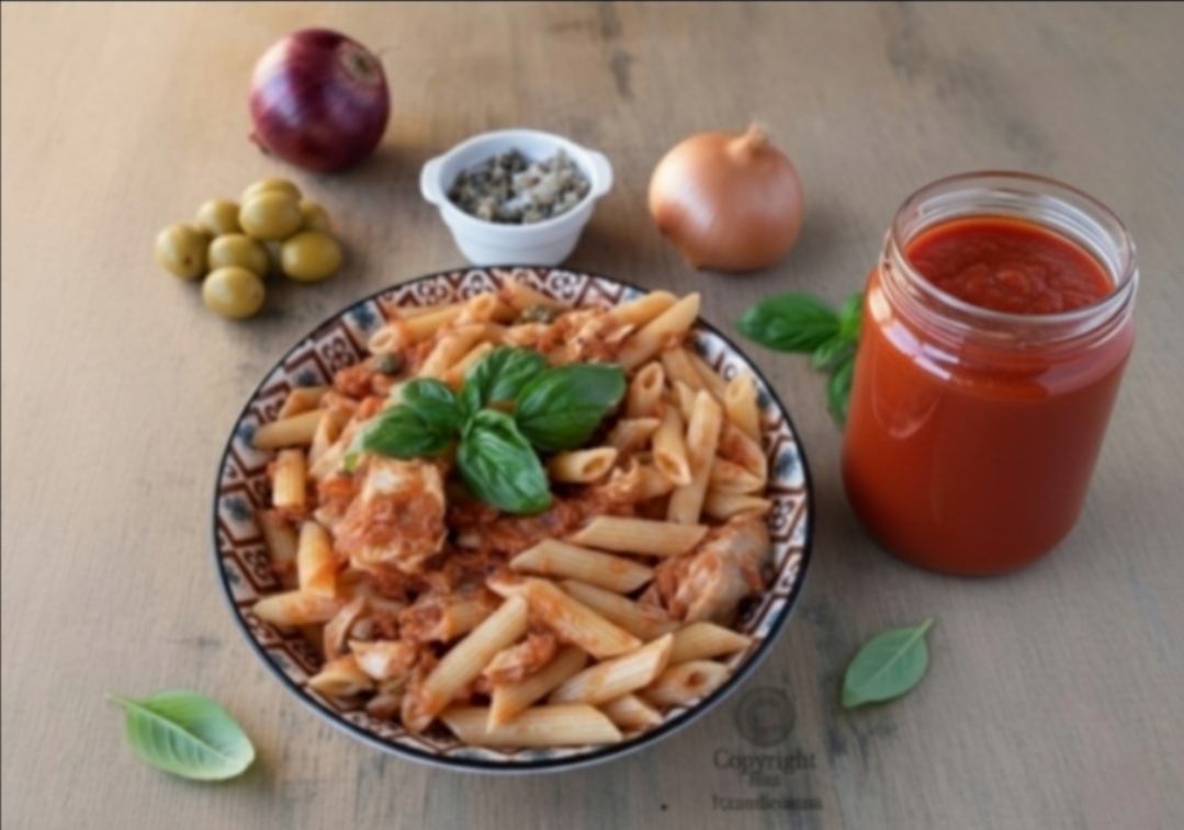 La pasta alla puttanesca de mar