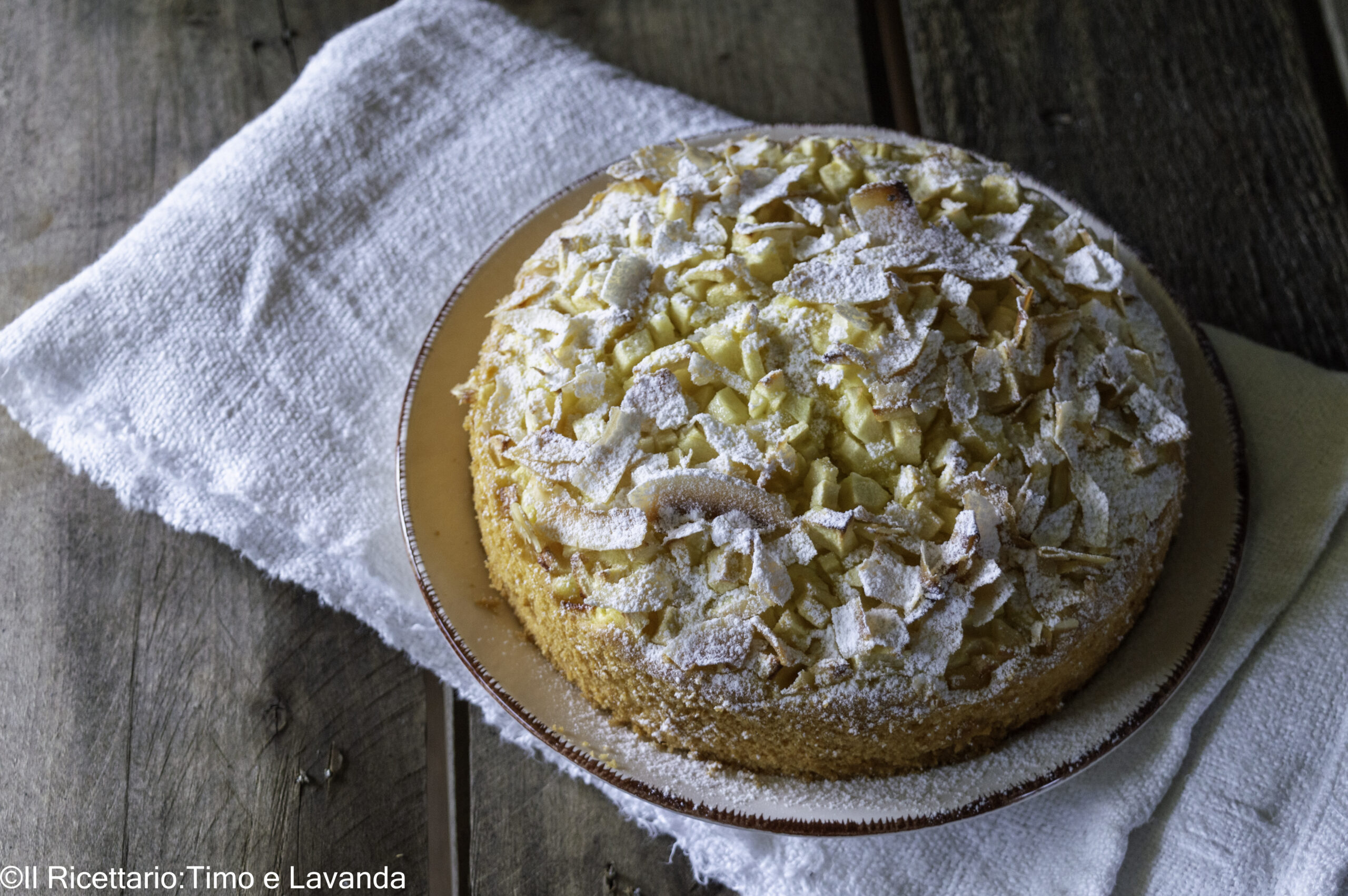 Tarta de manzana con coco