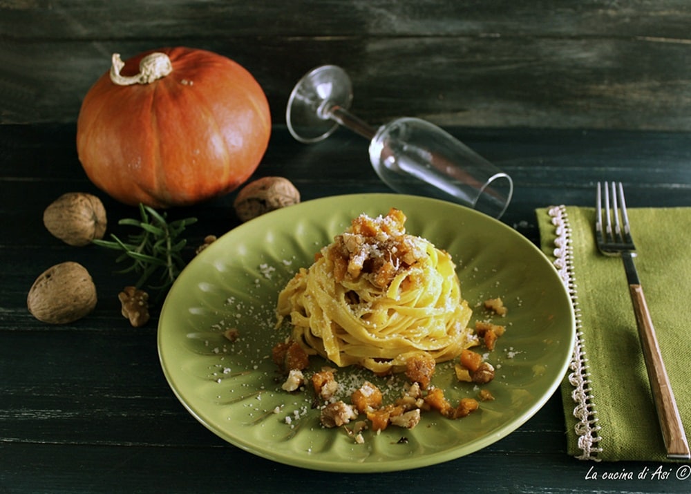 Tagliatelle con calabaza y nueces