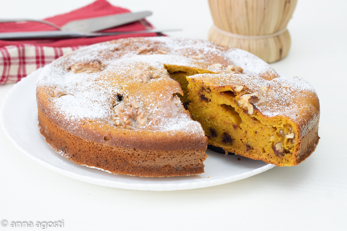 Tarta de Calabaza, chocolate y nueces