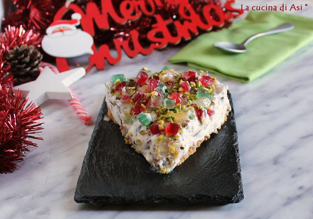 Tarta de queso con ricotta y frutas confitadas sin cocción