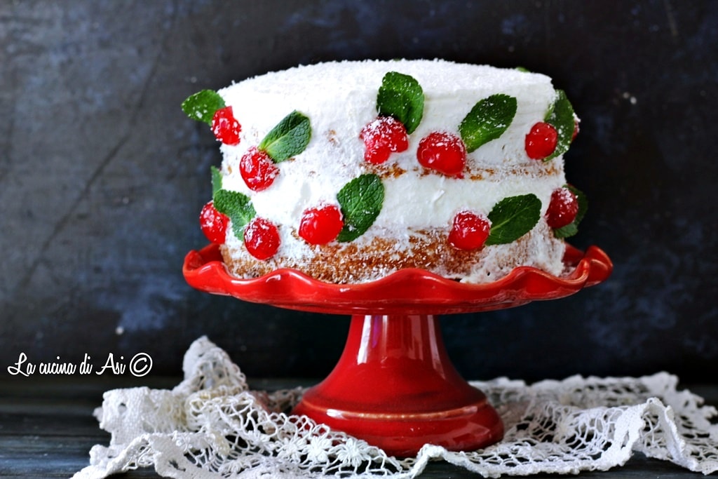 Tarta-doble-coco-y-cerezas-confitadas