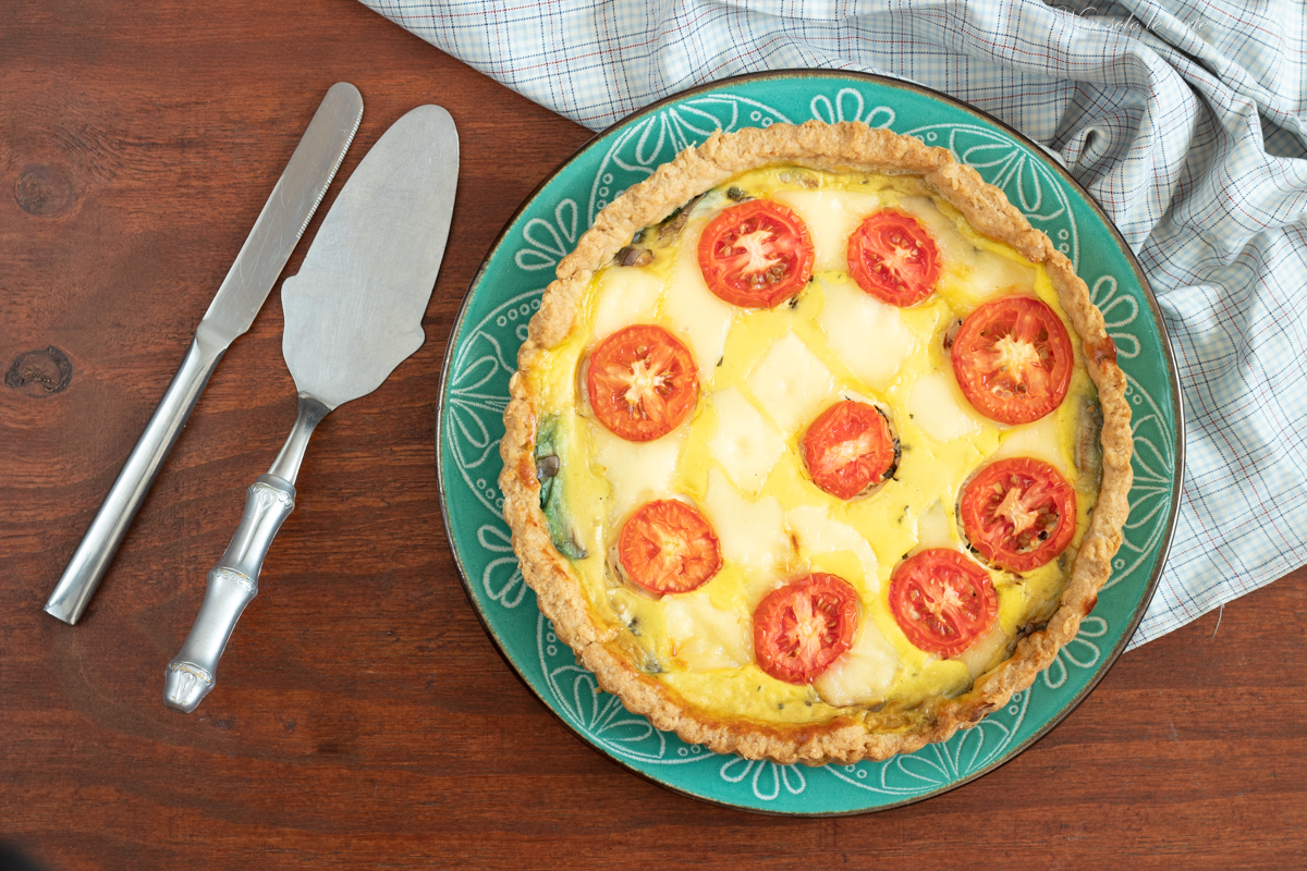 Tarta salada de berenjenas y tomates 2