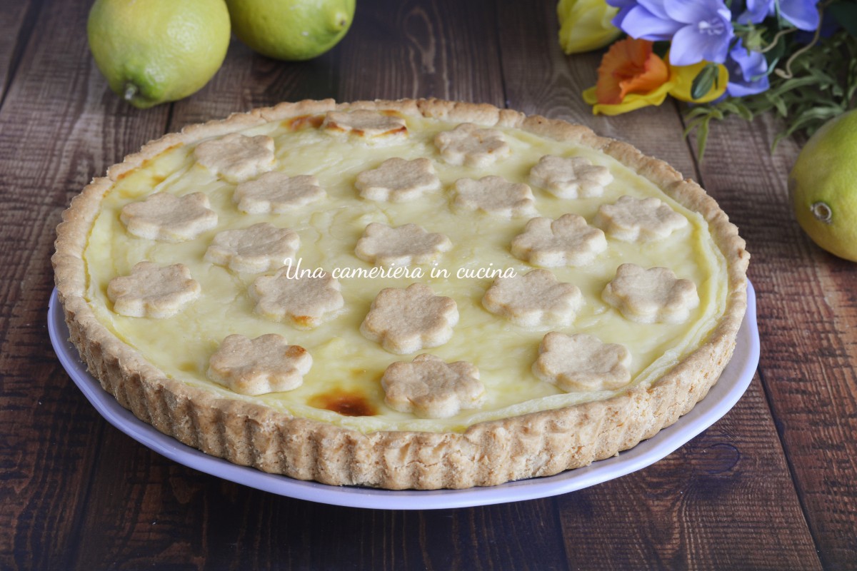 Tarta sin mantequilla con crema de limón