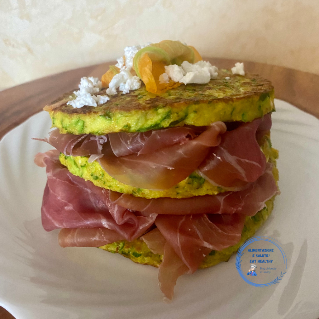 Tortitas ligeras con calabacín y jamón