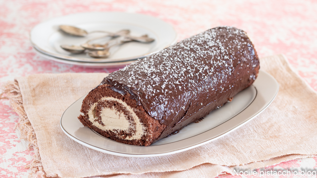 Tronco de chocolate y crema de café