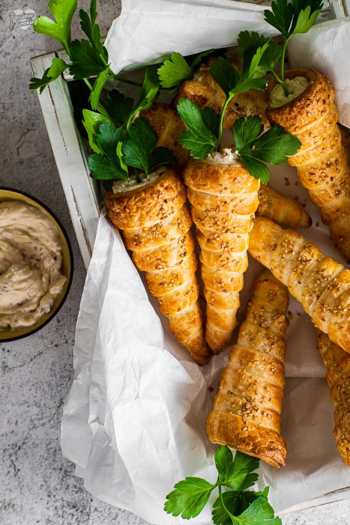 Zanahorias de hojaldre rellenas