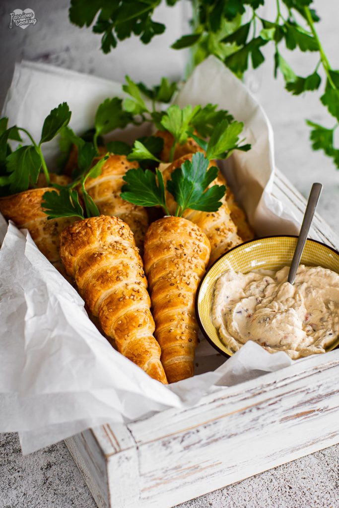 Zanahorias de hojaldre rellenas