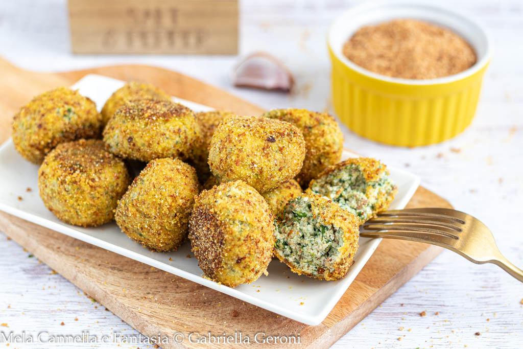 Albóndigas de ricotta y espinacas sin huevo (en sartén/horno/freidora de aire)