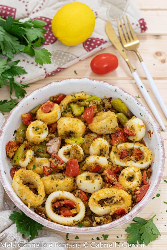 anillas de calamar gratinadas