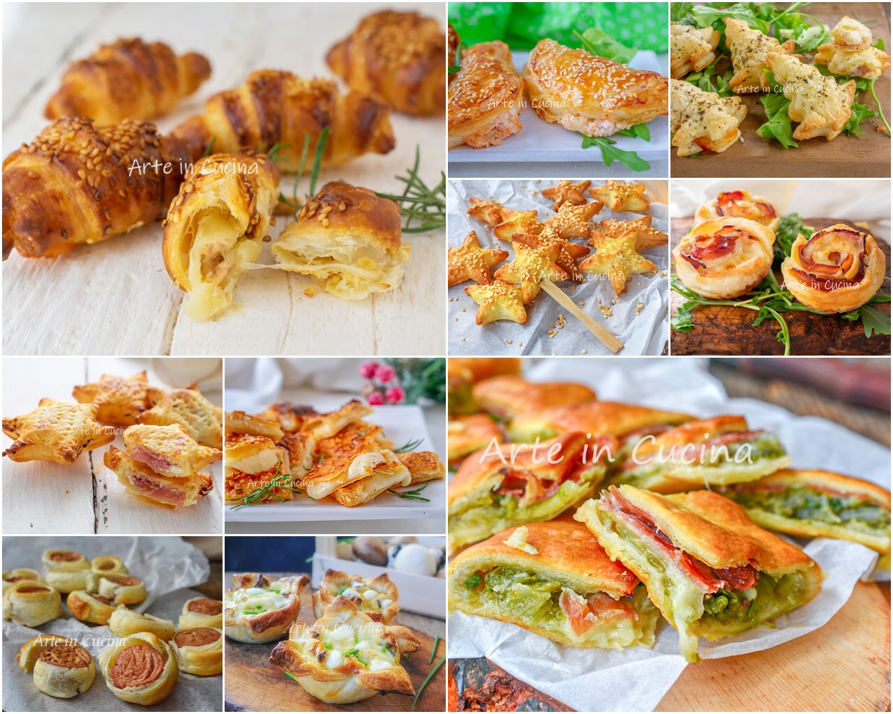 Aperitivos para Nochevieja con masa de hojaldre