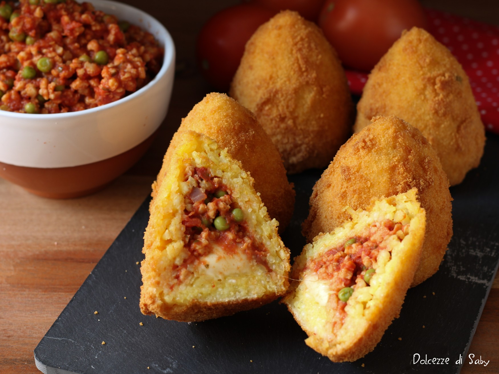 Arancini con ragú de soja