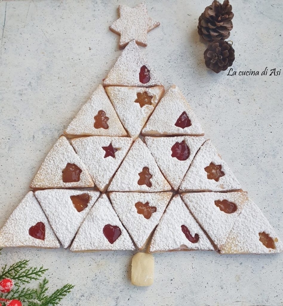 árbol de Adviento con mantequilla y mermelada